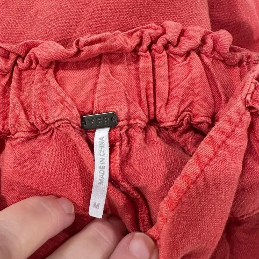 Young Fabulous & Broke‎ Linen Pants Blood Orange/Red size M